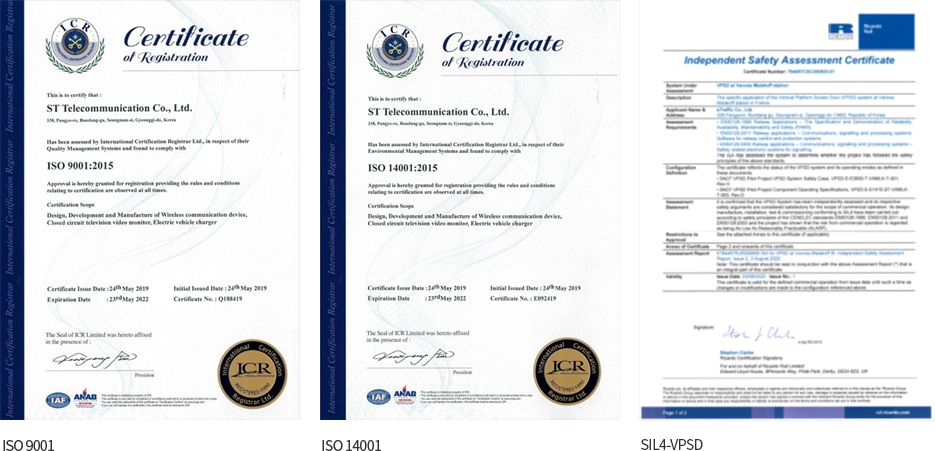 ISO 9001, ISO 14001, SIL 4